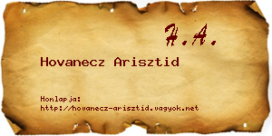 Hovanecz Arisztid névjegykártya